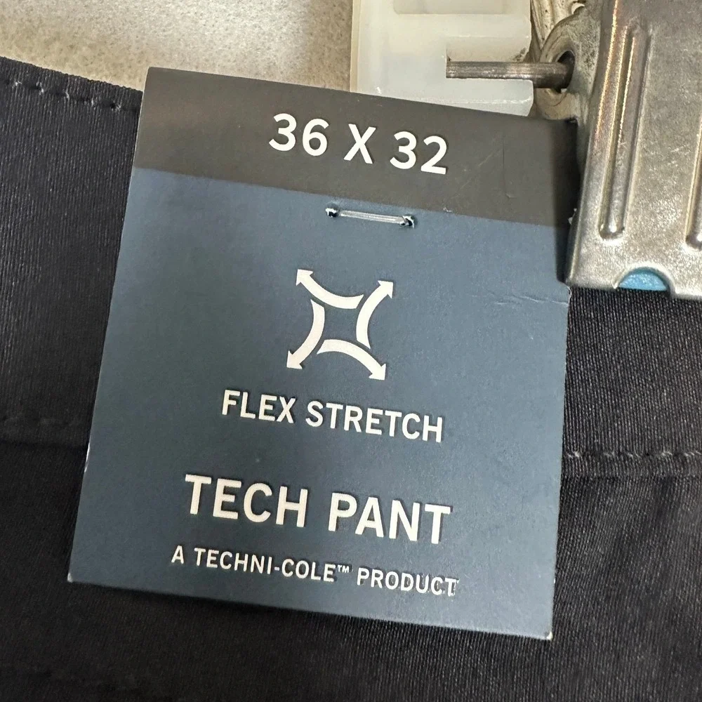 NEW Kenneth Cole Tech Pants Mens 36X32 Black Mobility Trouser Slim Fit Stretch